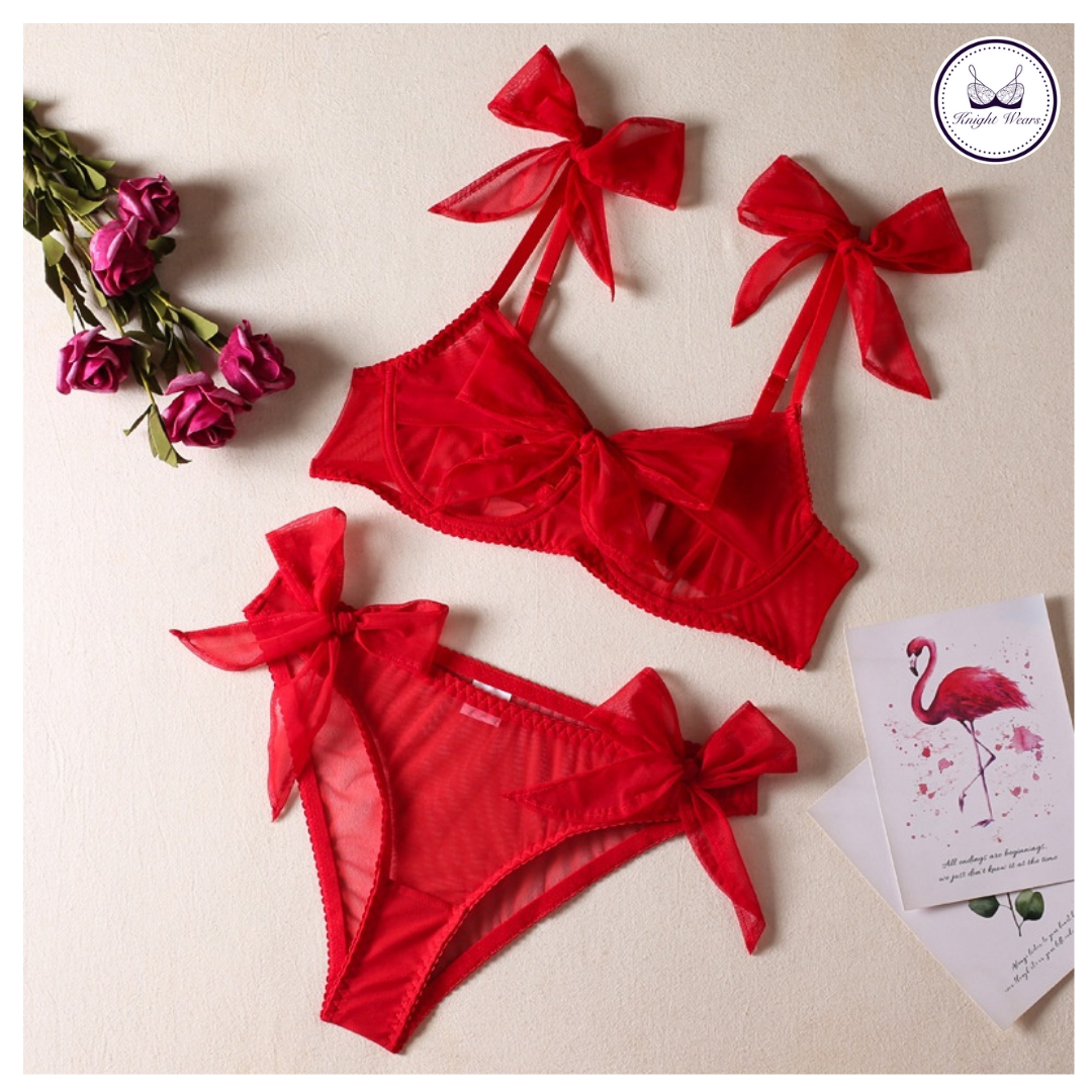Christmas Bow Lingerie Set