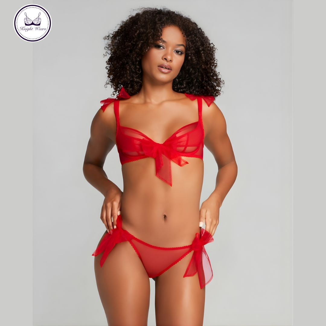 Christmas Bow Lingerie Set